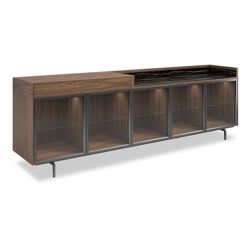 5 GLASS DOOR CREDENZA (Porcelain Stoneware)