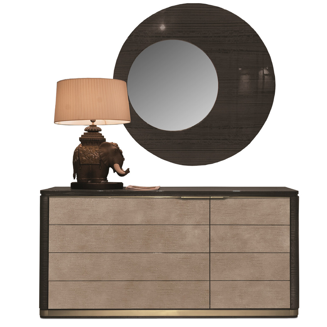 DOUBLE DRESSER (Wooden top & Leather front)