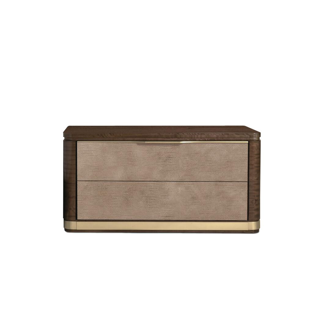 BEDSIDE TABLE (Wooden top & Leather front)