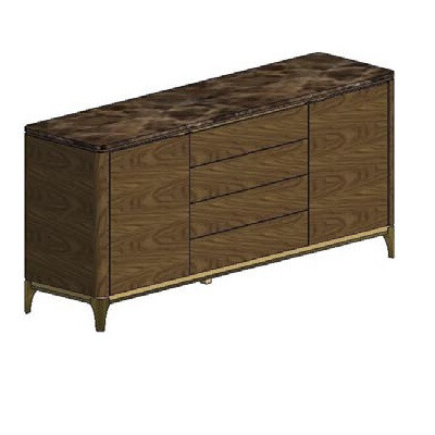CREDENZA (Marble top & Wooden fronts)