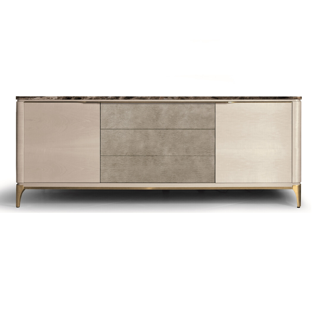 LOW CREDENZA (Marble top & Leather front)