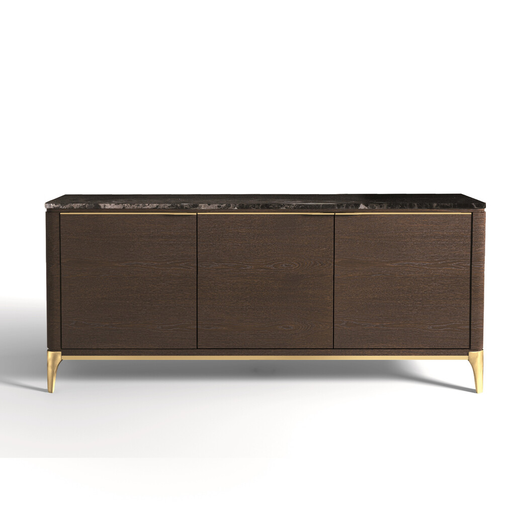 CREDENZA (Marble top & Wooden fronts)