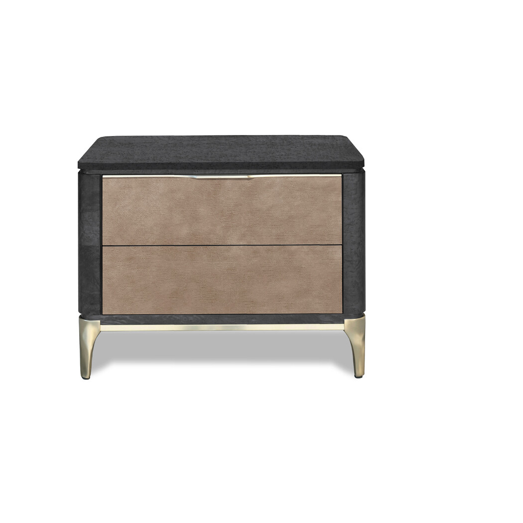 BEDSIDE TABLE (Wooden top & Leather front)