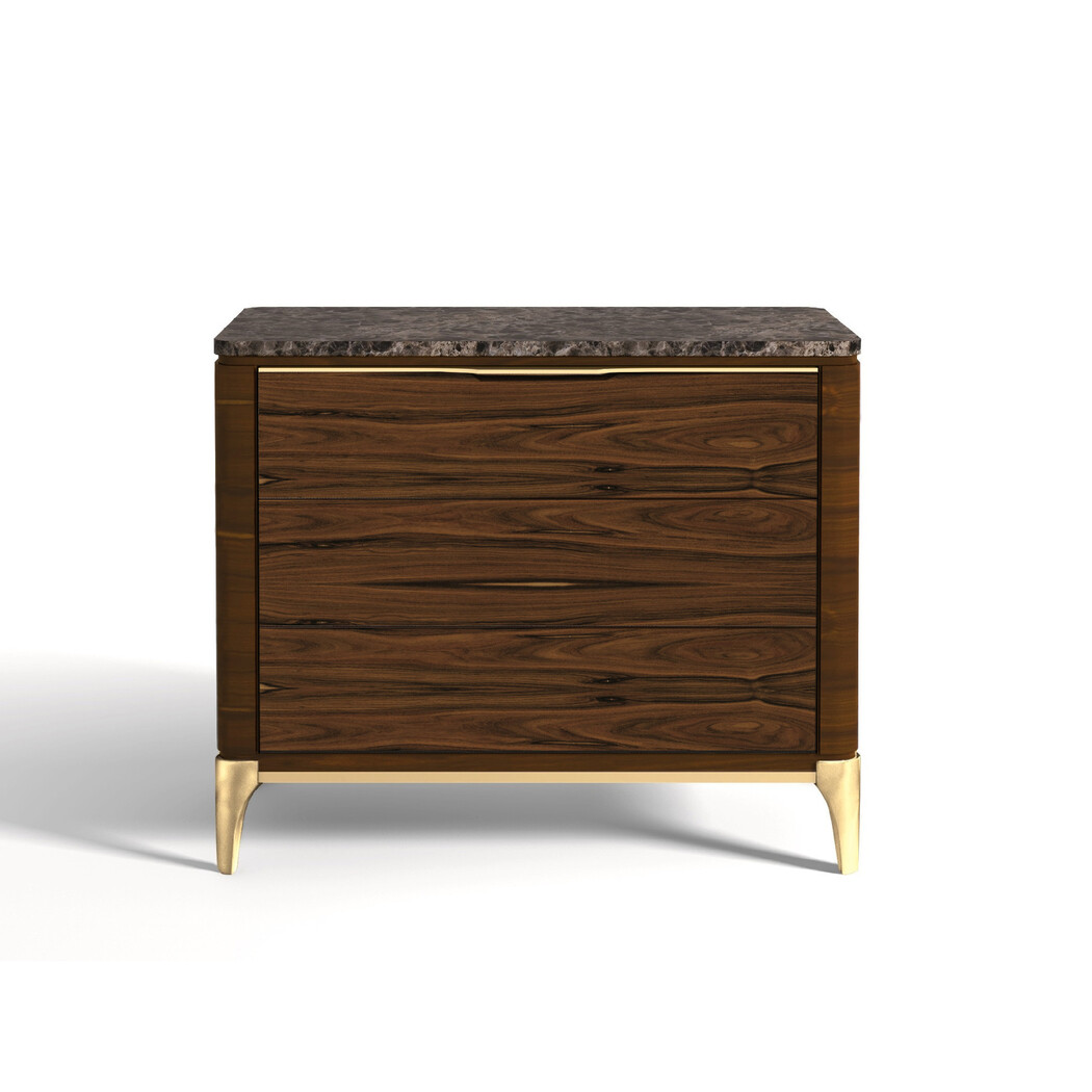 BEDSIDE TABLE (Marble top & wooden front)