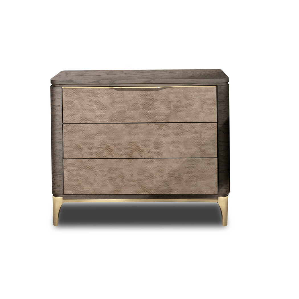 BEDSIDE TABLE (Wooden top & Leather front)