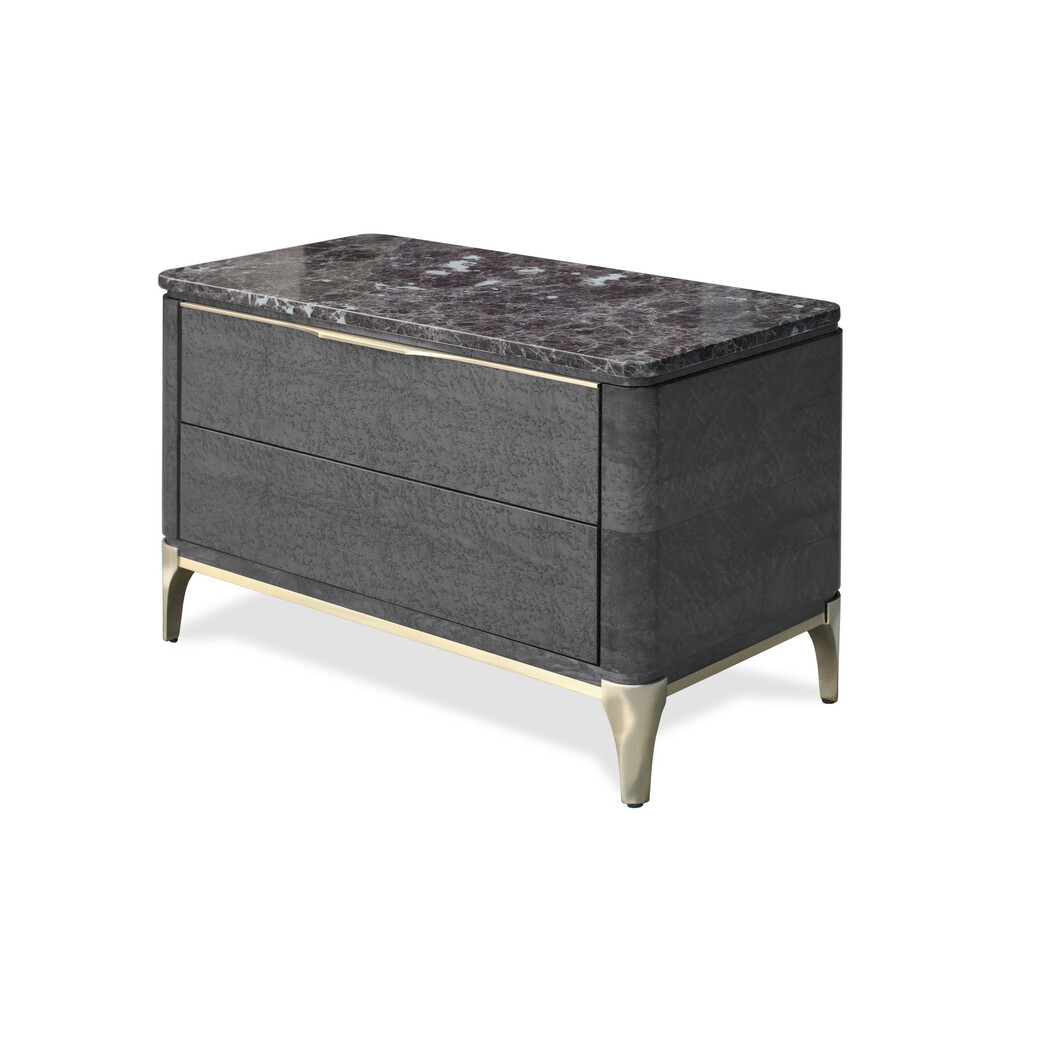 BEDSIDE TABLE (Marble top & wooden front)